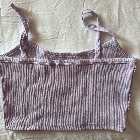 Ribbed Purple Crop Tank - Picture 2 of 2